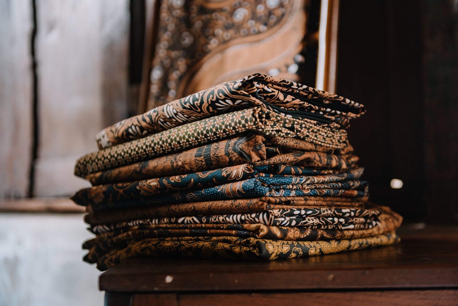 Folded Textiles with Traditional Batik Patterns